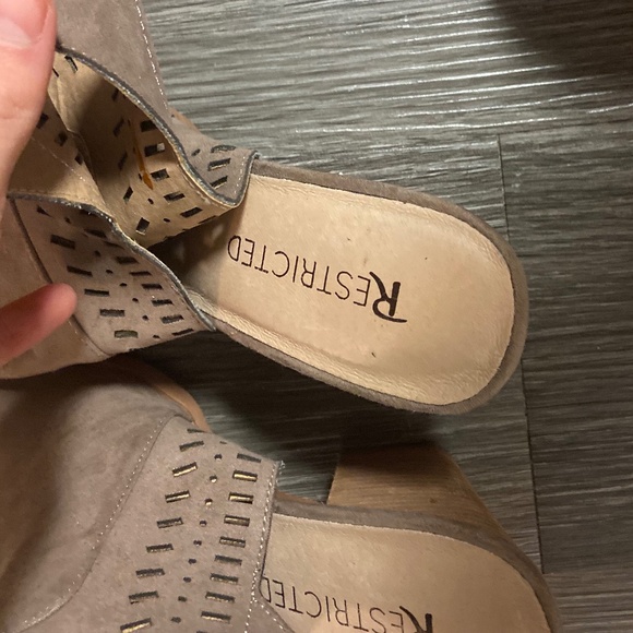 Restricted | Suede Block Heel Peep-toe Booties | Size 6 - Picture 3 of 4